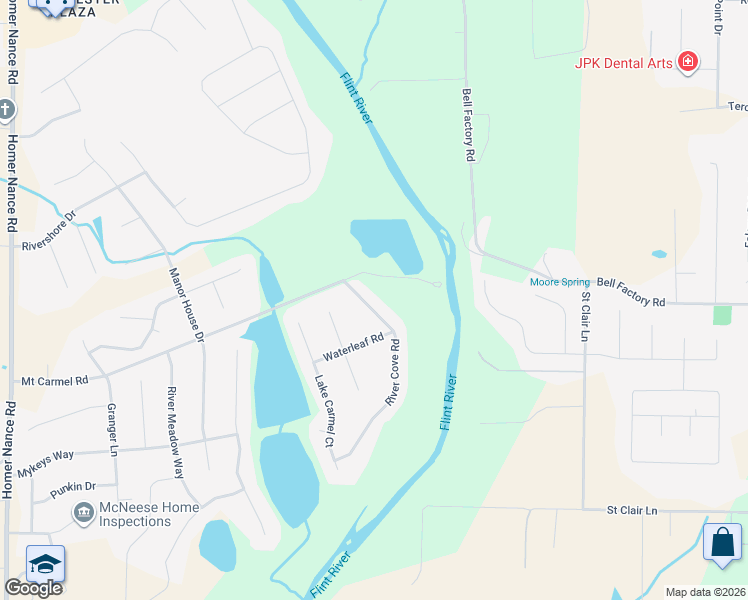 map of restaurants, bars, coffee shops, grocery stores, and more near 288 River Cove Road in Huntsville