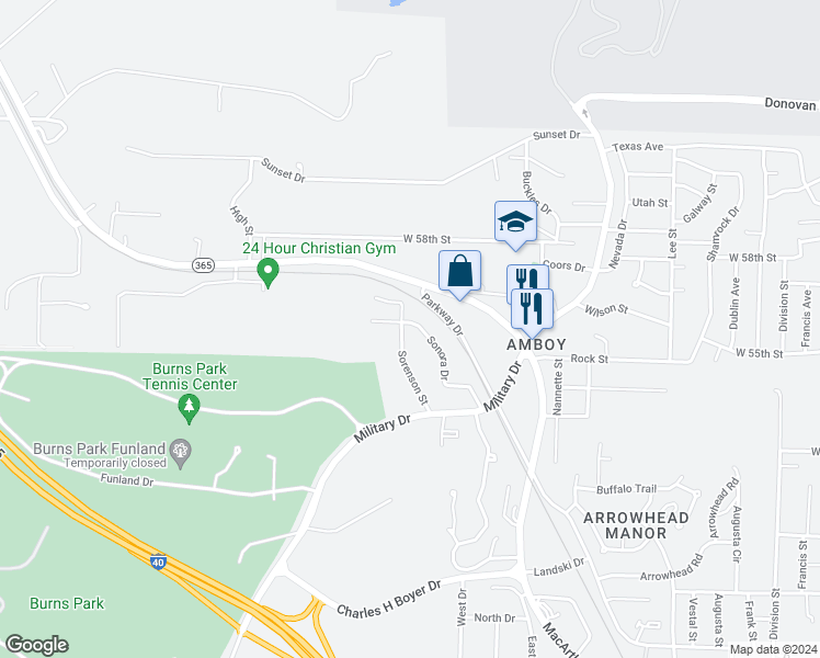 map of restaurants, bars, coffee shops, grocery stores, and more near 304 Sorenson Street in North Little Rock
