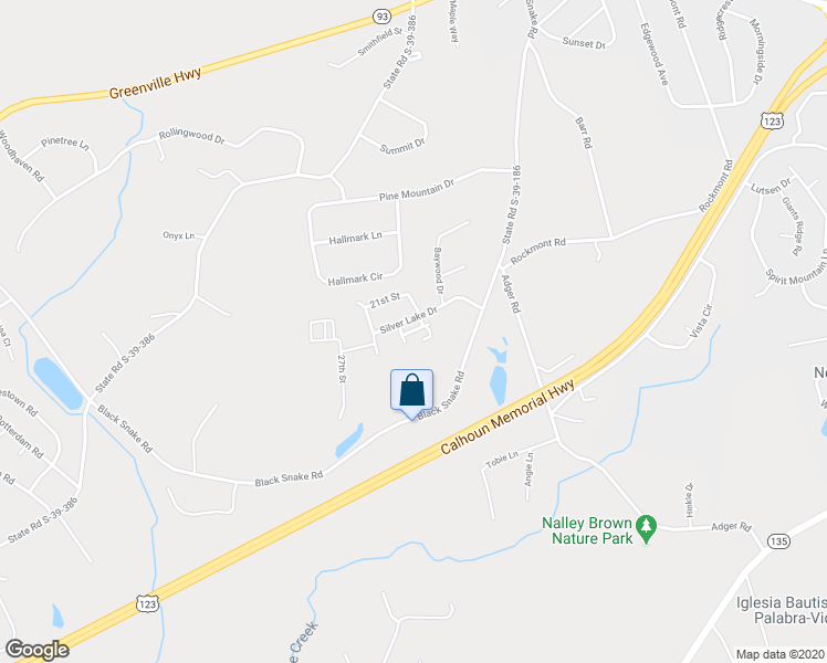 map of restaurants, bars, coffee shops, grocery stores, and more near 205 23rd Street in Easley