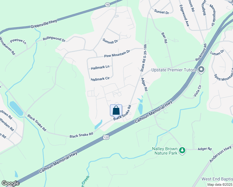 map of restaurants, bars, coffee shops, grocery stores, and more near 203 23rd Street in Easley