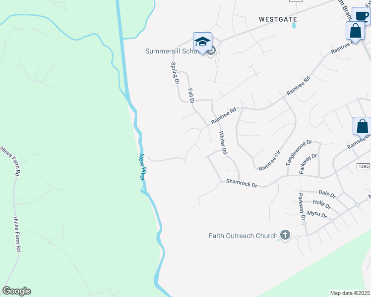 map of restaurants, bars, coffee shops, grocery stores, and more near 534 Raintree Road in Jacksonville