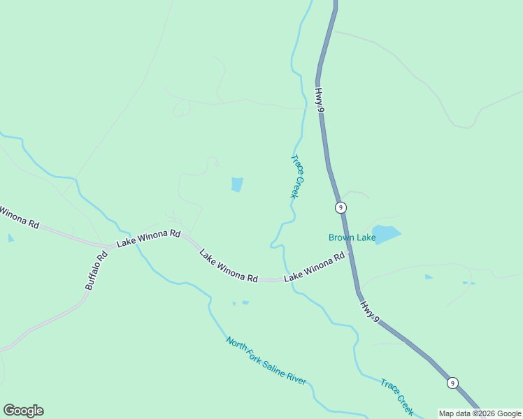 map of restaurants, bars, coffee shops, grocery stores, and more near 19300 Lake Winona Road in Paron