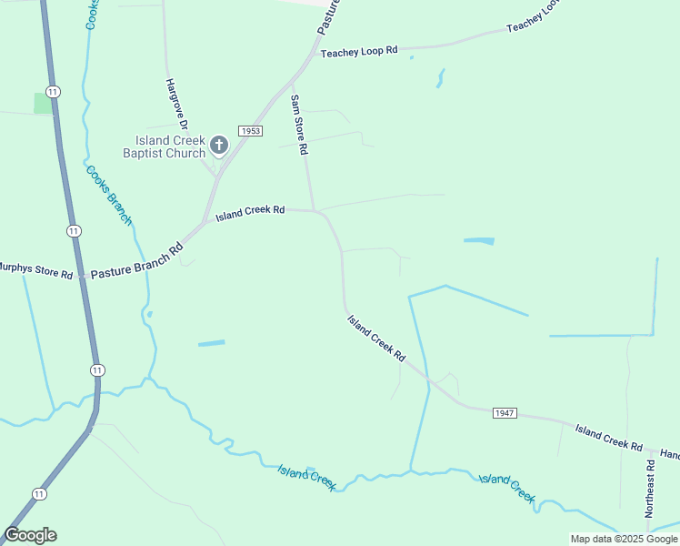 map of restaurants, bars, coffee shops, grocery stores, and more near 265 Island Creek Road in Wallace