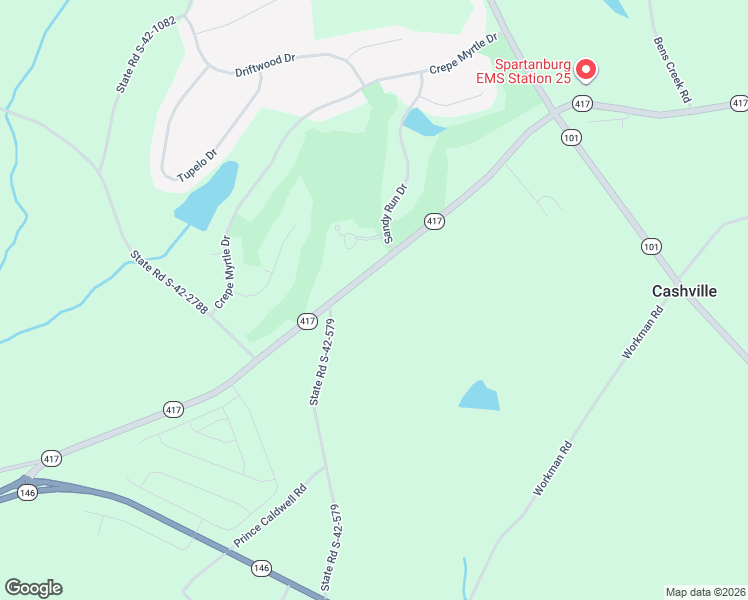 map of restaurants, bars, coffee shops, grocery stores, and more near 3759 South Carolina 417 in Woodruff