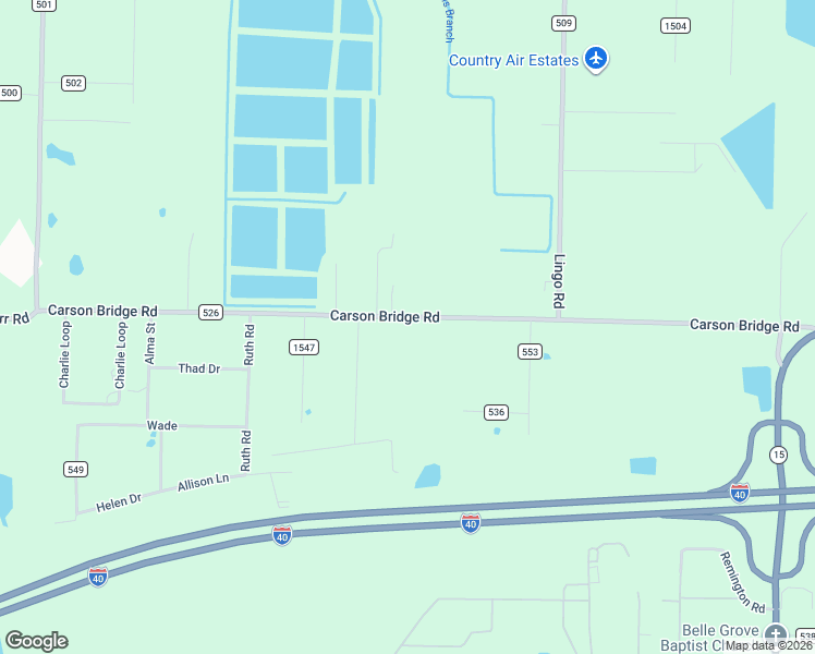 map of restaurants, bars, coffee shops, grocery stores, and more near 911 Carson Bridge Road in Lonoke