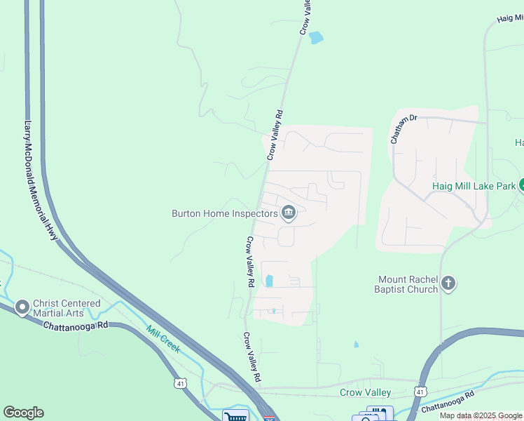 map of restaurants, bars, coffee shops, grocery stores, and more near 1973 Meadowbrook Circle Northwest in Dalton