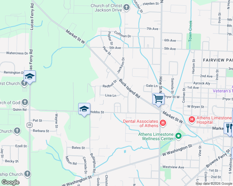 map of restaurants, bars, coffee shops, grocery stores, and more near 30 Stephens Avenue in Athens
