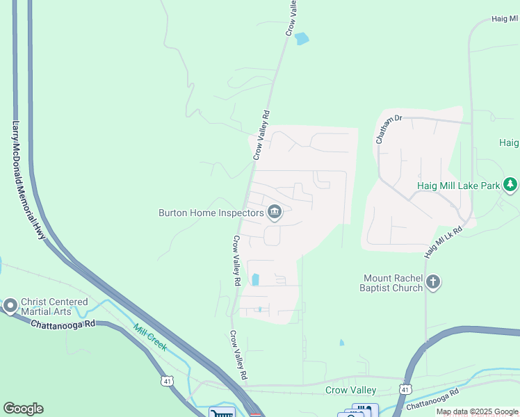 map of restaurants, bars, coffee shops, grocery stores, and more near 1973 Meadowbrook Circle Northwest in Dalton