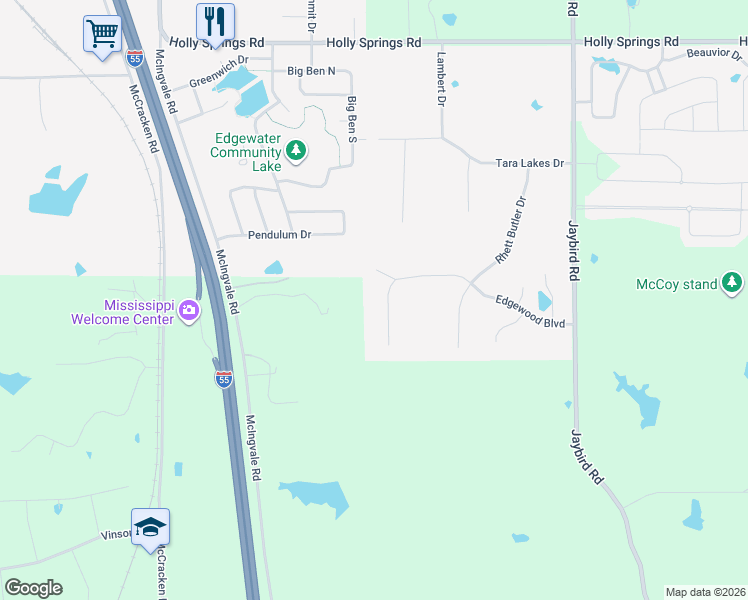 map of restaurants, bars, coffee shops, grocery stores, and more near 3624 Edgewood Boulevard West in Hernando