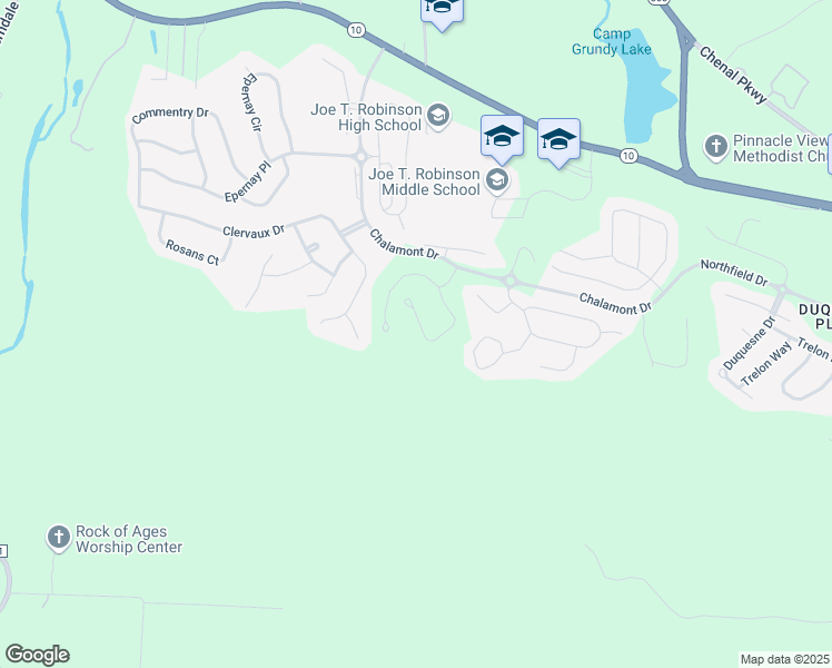 map of restaurants, bars, coffee shops, grocery stores, and more near 108 Clervaux Circle in Little Rock