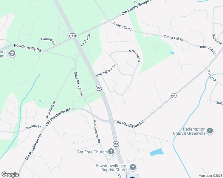 map of restaurants, bars, coffee shops, grocery stores, and more near 116 Sedgewood Court in Easley