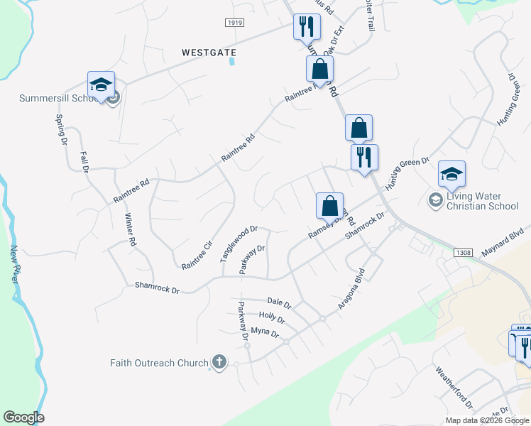 map of restaurants, bars, coffee shops, grocery stores, and more near 311 Cedar Creek Drive in Jacksonville