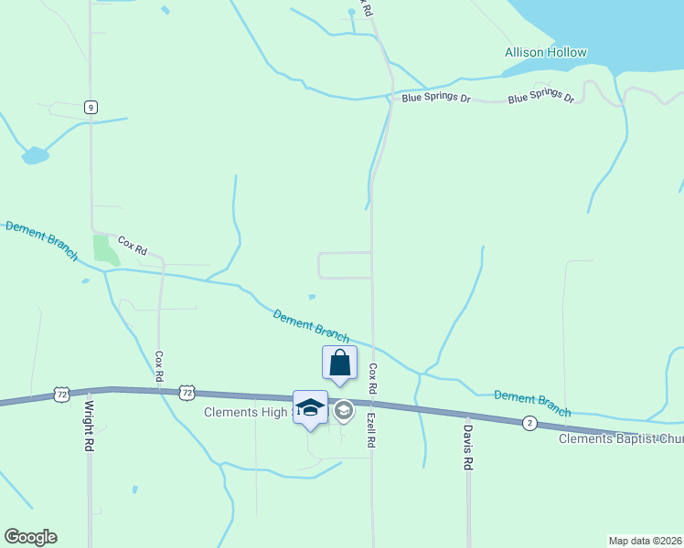 map of restaurants, bars, coffee shops, grocery stores, and more near 7587 Allison Loop in Athens