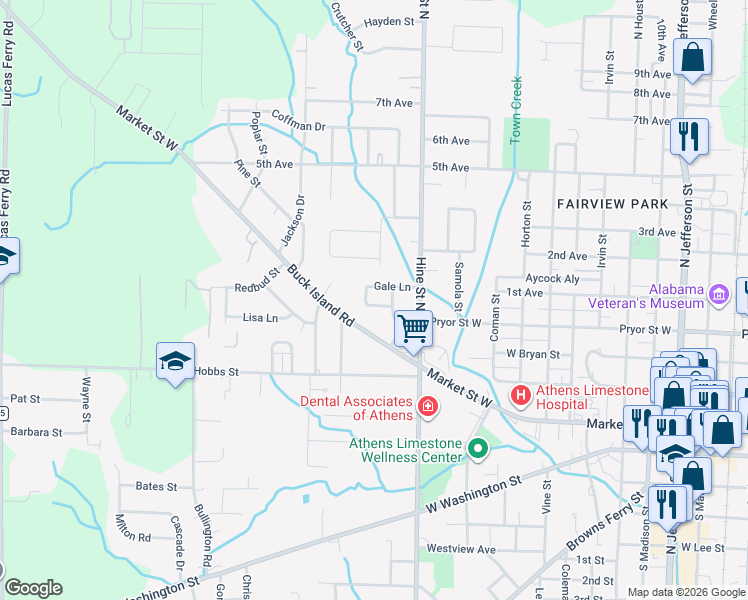 map of restaurants, bars, coffee shops, grocery stores, and more near 403 Gale Lane in Athens