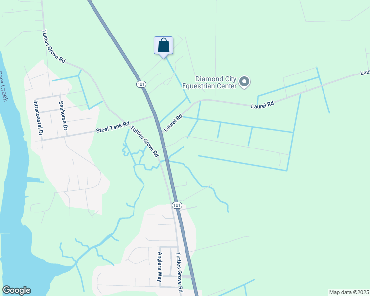 map of restaurants, bars, coffee shops, grocery stores, and more near 132 Powell Road in Beaufort