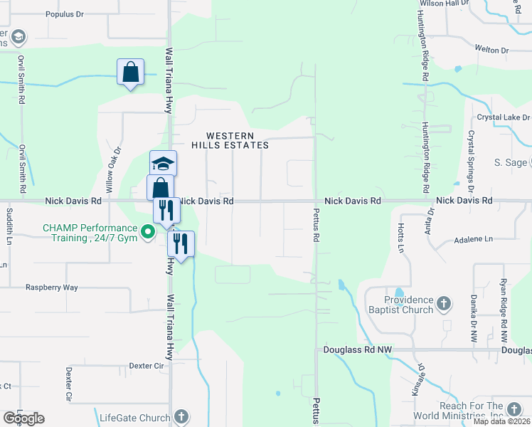map of restaurants, bars, coffee shops, grocery stores, and more near 105 Smokey Quartz Road in Madison