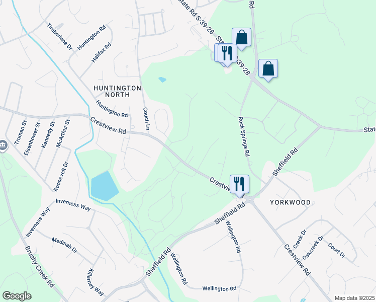 map of restaurants, bars, coffee shops, grocery stores, and more near 101 Fairway Oaks Lane in Easley