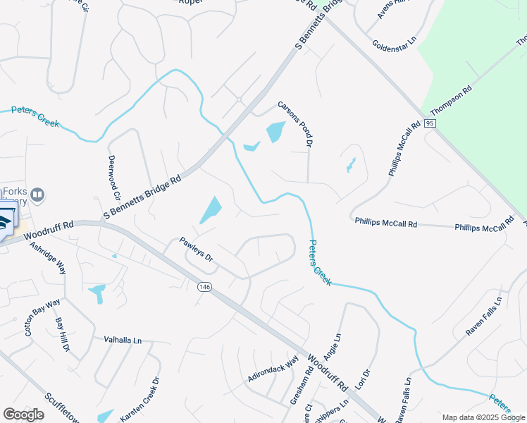 map of restaurants, bars, coffee shops, grocery stores, and more near 109 Hydrangea Way in Simpsonville