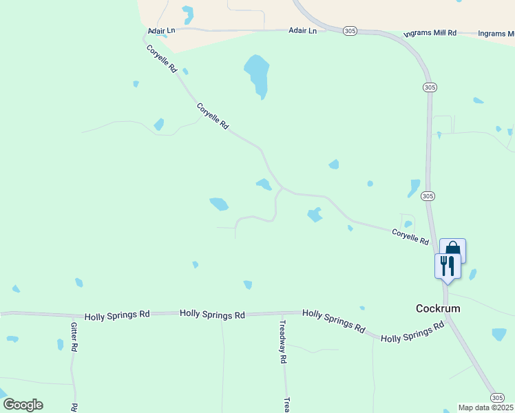 map of restaurants, bars, coffee shops, grocery stores, and more near 9380 Thornridge Drive in Hernando