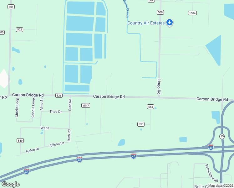 map of restaurants, bars, coffee shops, grocery stores, and more near 911 Carson Bridge Road in Lonoke