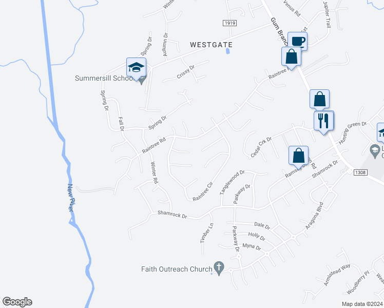 map of restaurants, bars, coffee shops, grocery stores, and more near 313 Peppertree Court in Jacksonville