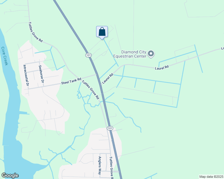 map of restaurants, bars, coffee shops, grocery stores, and more near 132 Powell Road in Beaufort