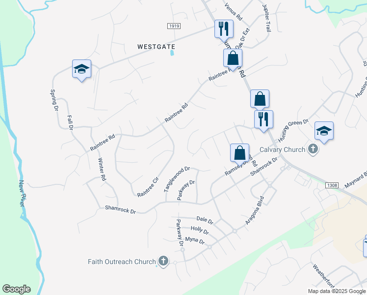 map of restaurants, bars, coffee shops, grocery stores, and more near 194 Raintree Circle in Jacksonville