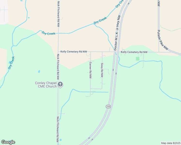 map of restaurants, bars, coffee shops, grocery stores, and more near Garner Road Northwest in Huntsville