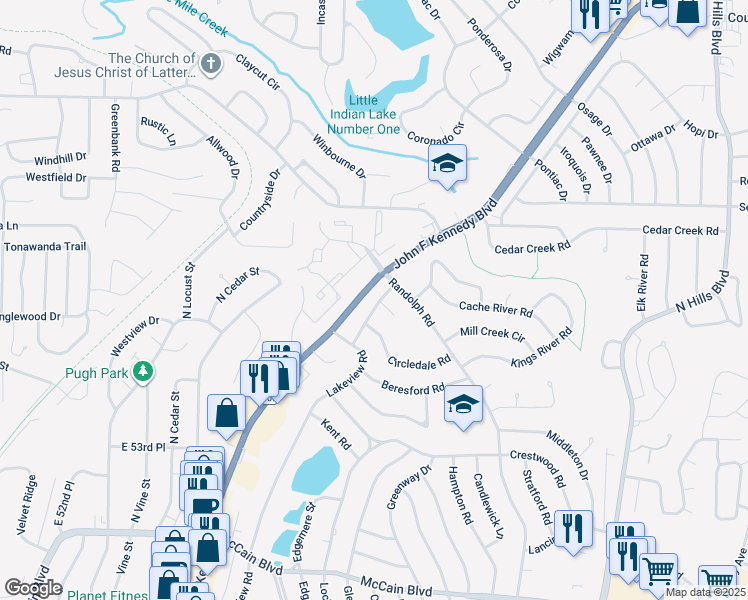 map of restaurants, bars, coffee shops, grocery stores, and more near 5809 Greenhurst Drive in North Little Rock