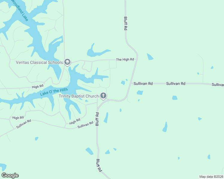 map of restaurants, bars, coffee shops, grocery stores, and more near 3656 Bluff Road in Hernando
