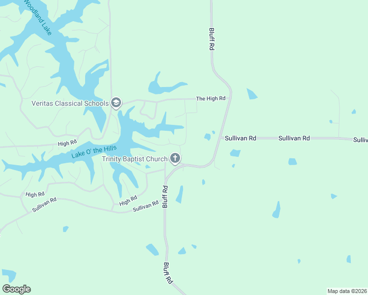 map of restaurants, bars, coffee shops, grocery stores, and more near 3656 Bluff Road in Hernando