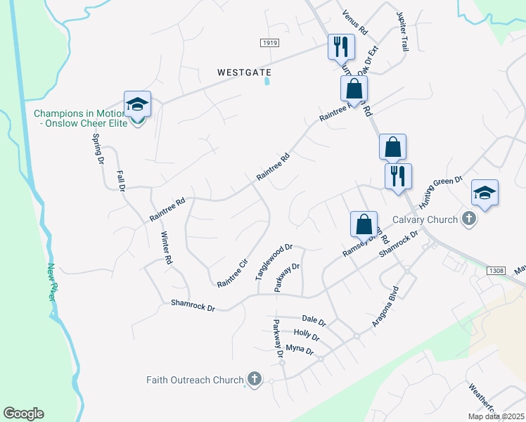 map of restaurants, bars, coffee shops, grocery stores, and more near 132 Stonemark Court in Jacksonville