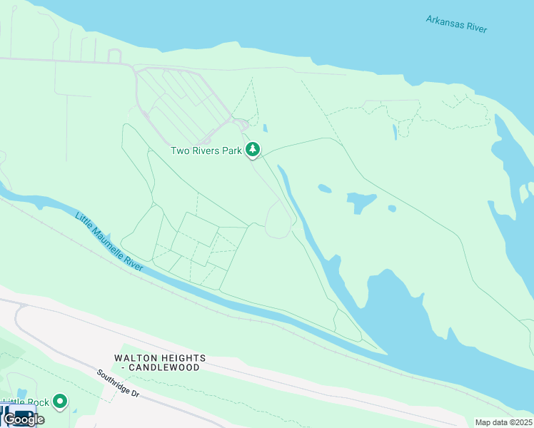 map of restaurants, bars, coffee shops, grocery stores, and more near 6900 Two Rivers Park Road in Little Rock