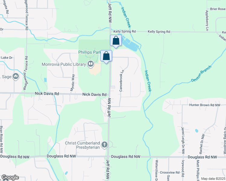 map of restaurants, bars, coffee shops, grocery stores, and more near 1801 Jeff Road Northwest in Huntsville