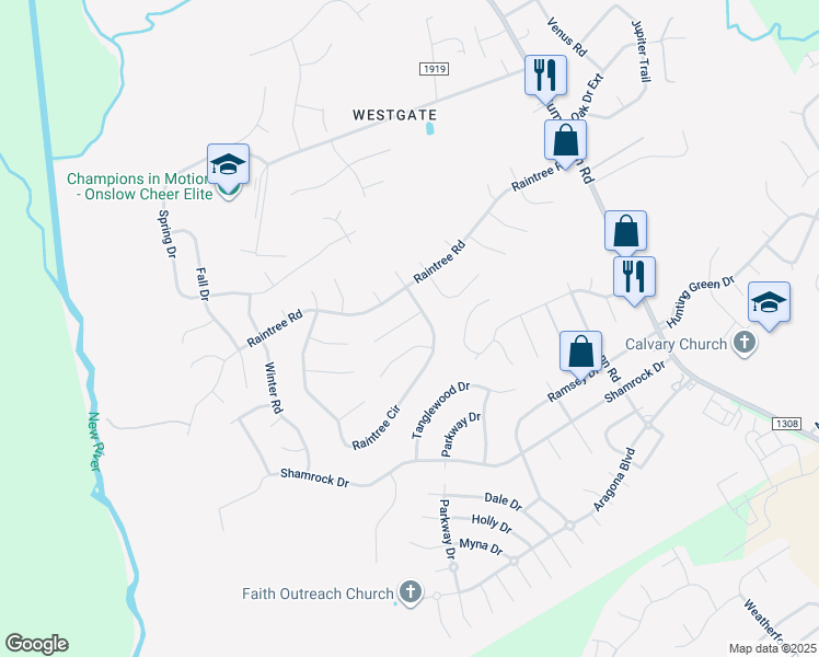 map of restaurants, bars, coffee shops, grocery stores, and more near 132 Stonemark Court in Jacksonville
