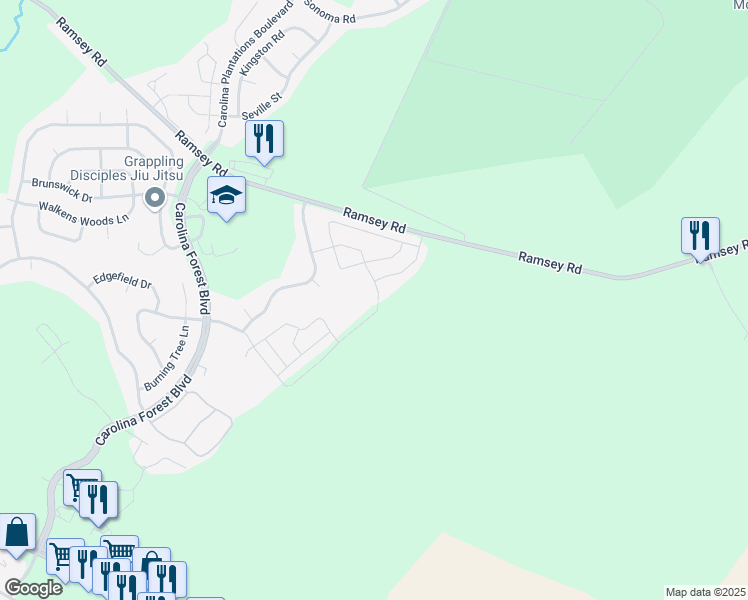map of restaurants, bars, coffee shops, grocery stores, and more near 304 Glenhaven Lane in Jacksonville
