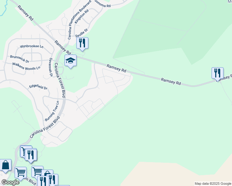 map of restaurants, bars, coffee shops, grocery stores, and more near 410 Glenhaven Lane in Jacksonville