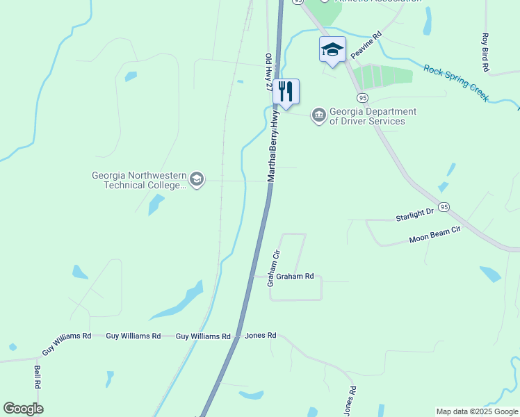 map of restaurants, bars, coffee shops, grocery stores, and more near 7215 U.S. 27 in Rock Spring