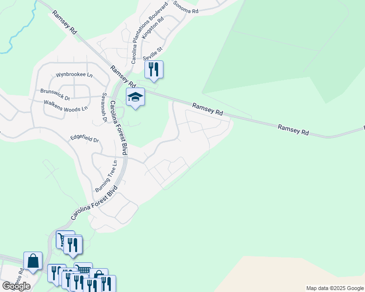 map of restaurants, bars, coffee shops, grocery stores, and more near 1007 Hollyfield Court in Jacksonville