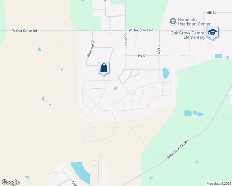 map of restaurants, bars, coffee shops, grocery stores, and more near 3415-3499 Eden Xing in Hernando