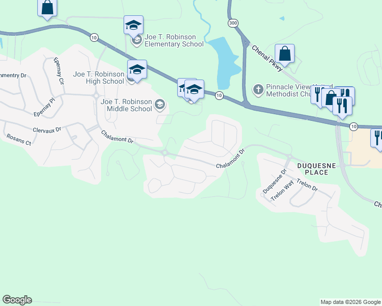 map of restaurants, bars, coffee shops, grocery stores, and more near 29 Caurel Court in Little Rock