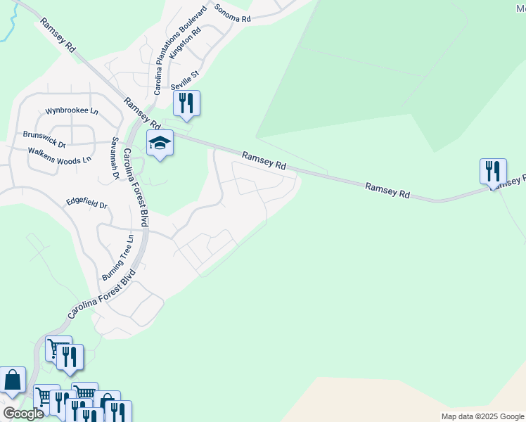 map of restaurants, bars, coffee shops, grocery stores, and more near 404 Glenhaven Lane in Jacksonville