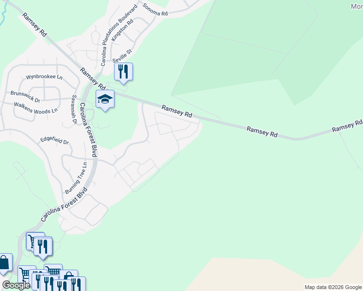 map of restaurants, bars, coffee shops, grocery stores, and more near 408 Glenhaven Lane in Jacksonville