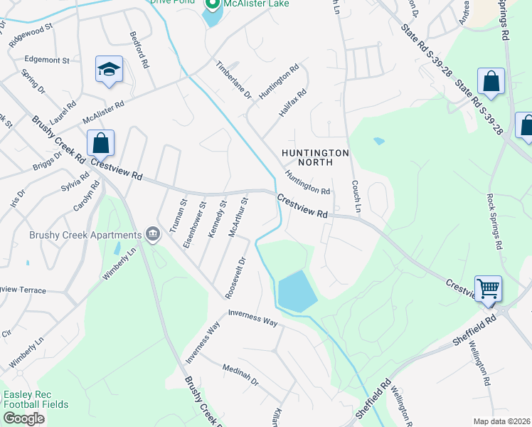 map of restaurants, bars, coffee shops, grocery stores, and more near 908 Crestview Road in Easley