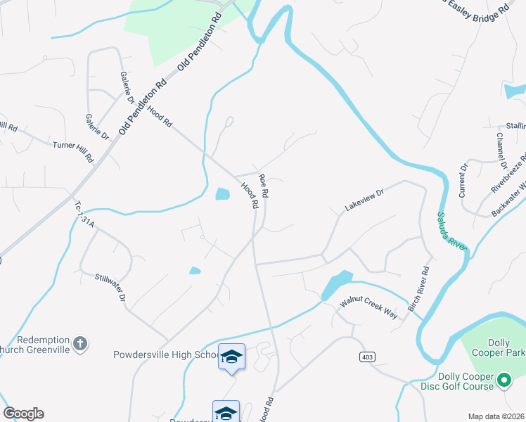 map of restaurants, bars, coffee shops, grocery stores, and more near 609 Roe Road in Greenville