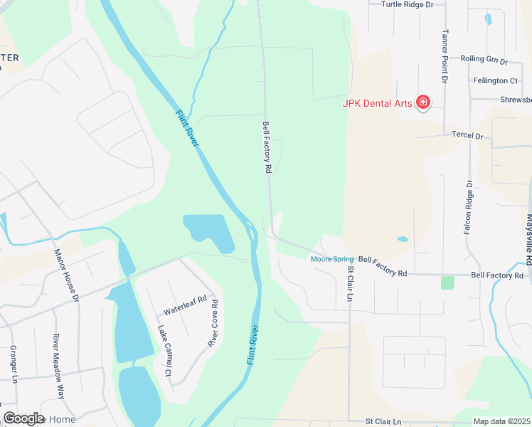 map of restaurants, bars, coffee shops, grocery stores, and more near 580 Bell Factory Road in Huntsville