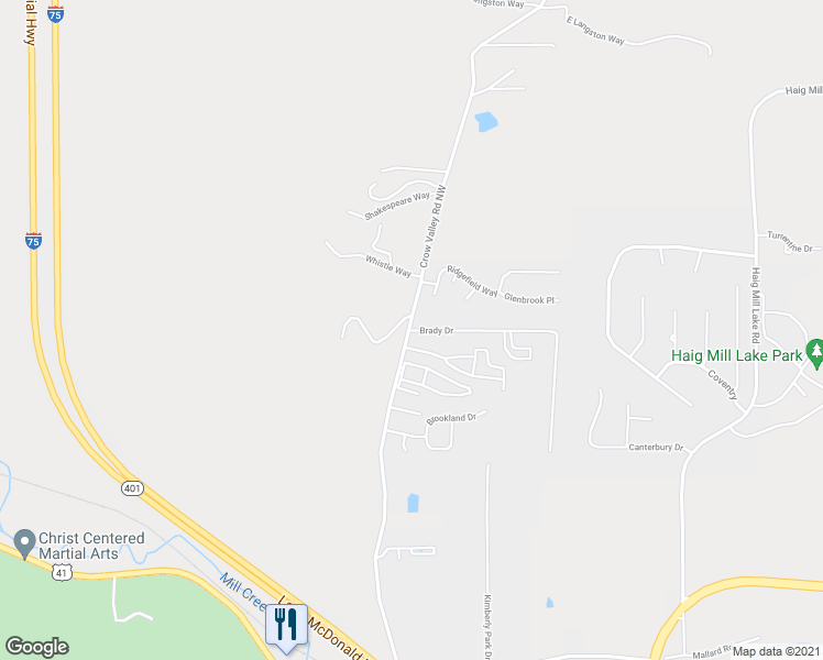 map of restaurants, bars, coffee shops, grocery stores, and more near in Dalton