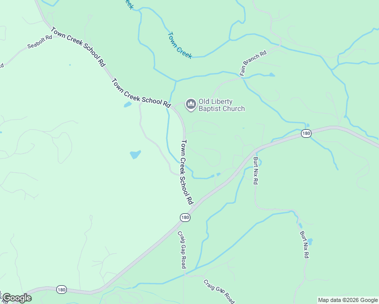 map of restaurants, bars, coffee shops, grocery stores, and more near 5925 Town Creek School Road in Blairsville