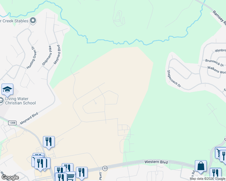 map of restaurants, bars, coffee shops, grocery stores, and more near 2474 Gum Branch Road in Jacksonville