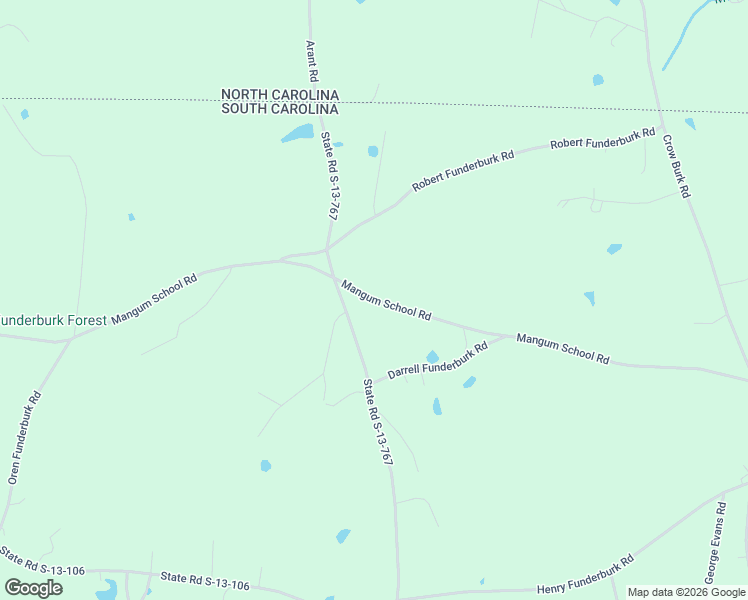 map of restaurants, bars, coffee shops, grocery stores, and more near Mangum School Road in Pageland